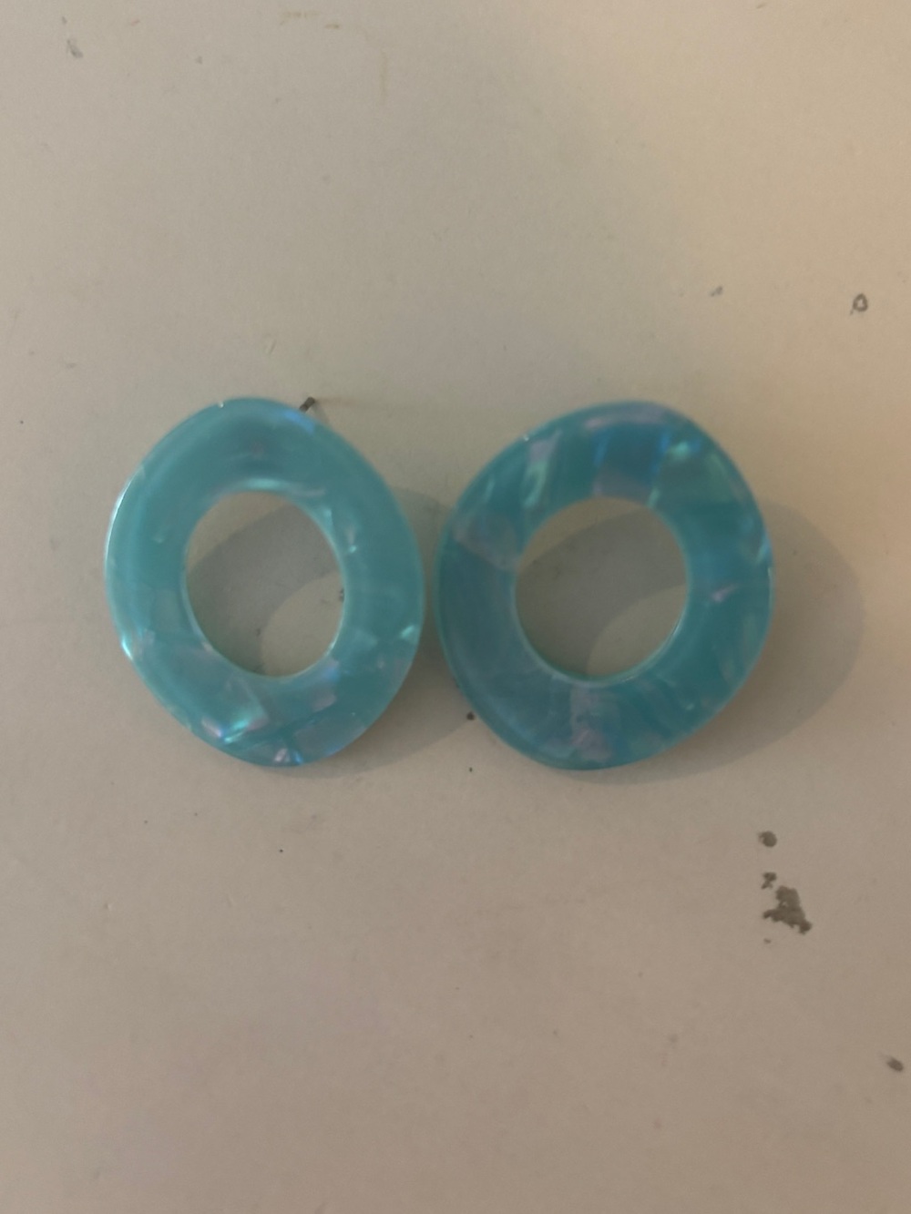 Turquoise Resin Hoop Stud Earrings